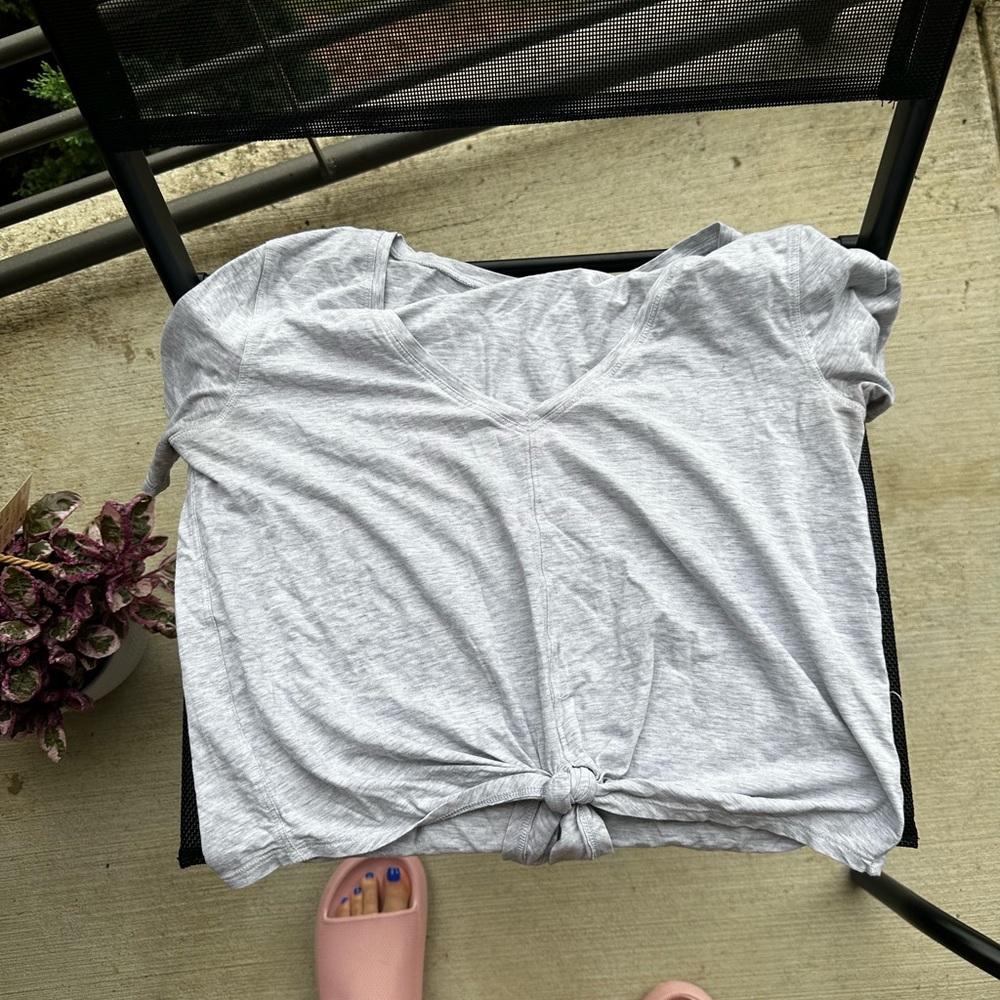 Gray lululemon tie up top